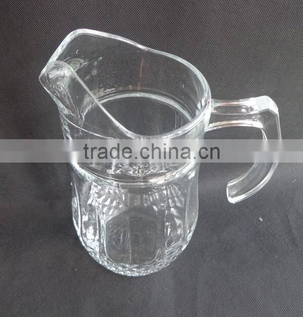 1.5L Large Volume Clear Glass Juice Pitcher Carved Glass Jug with Lid