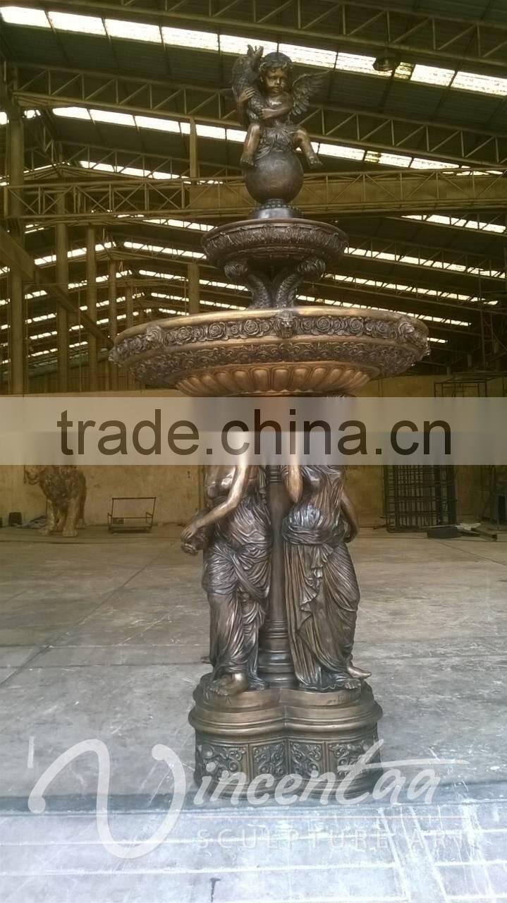 alibaba Supplier outdoor garden decoration sexy lady metal bronze fountain