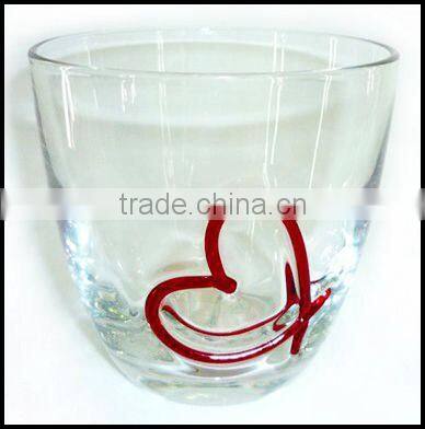 Sanding Blast Rose Drinking Glass & Glass Cup With Glass Handle