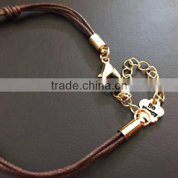 gold hamsa hand fatima hand evil eye charms bracelet wax cord bracelet