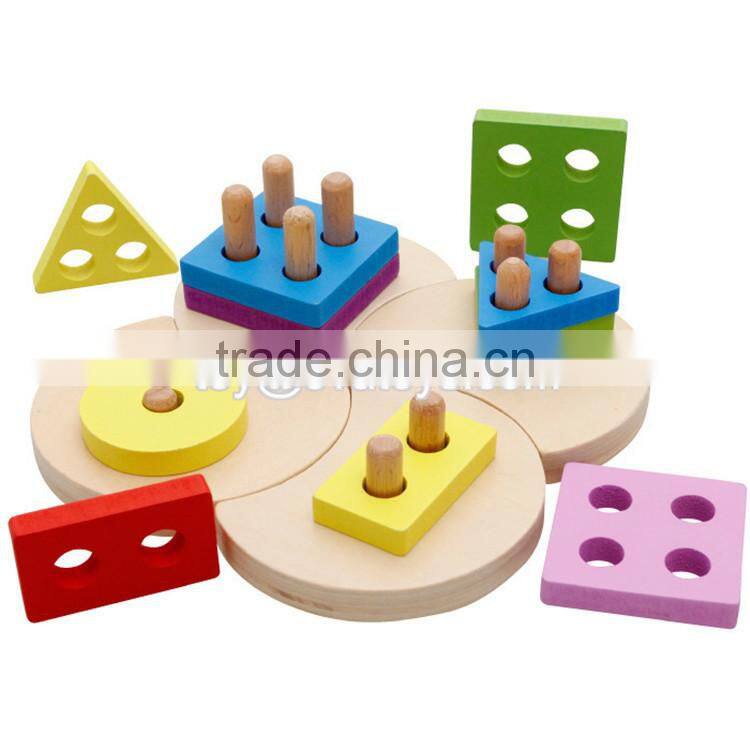 Hot sale preschool stacking toys wooden baby shape sorter W13D098