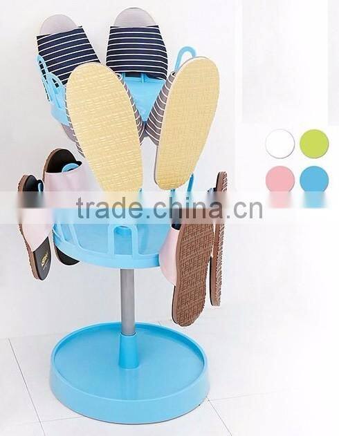 3-tier shoe stand, simple swivel ABS slippers rack, slippers display