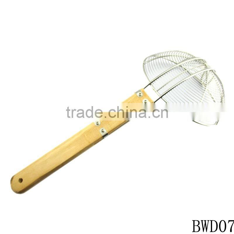 Stainless steel Fry strainer with wooden handle