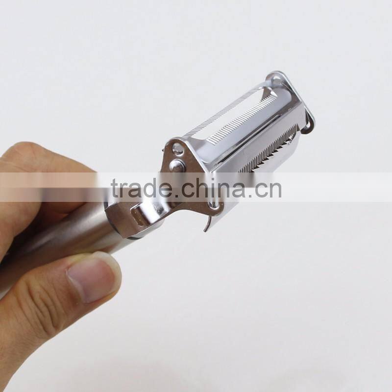Super Quality Stainless Steel 4 in 1 Function Julienne Peeler with Round Handle