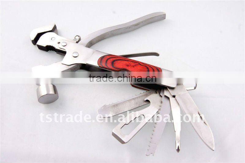 2014 new hardware multi tool wrench multi wrench stainless steel axe multi purpose hammer pocket rubber car tool K8931
