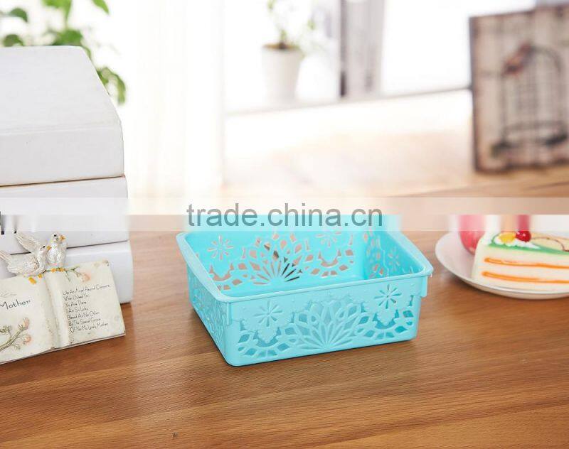 hollow-out plastic pp fruit basket sundries container