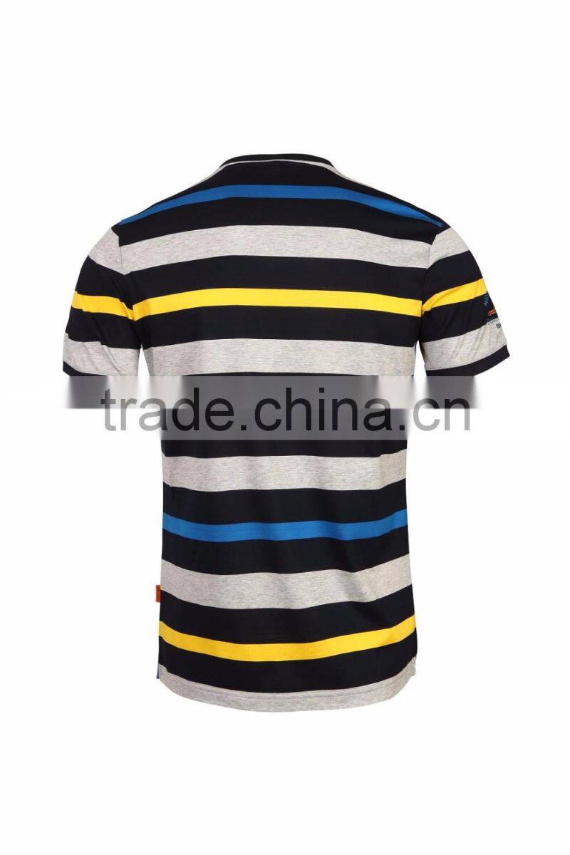 mens bulk sale plain stripe cotton t shirt
