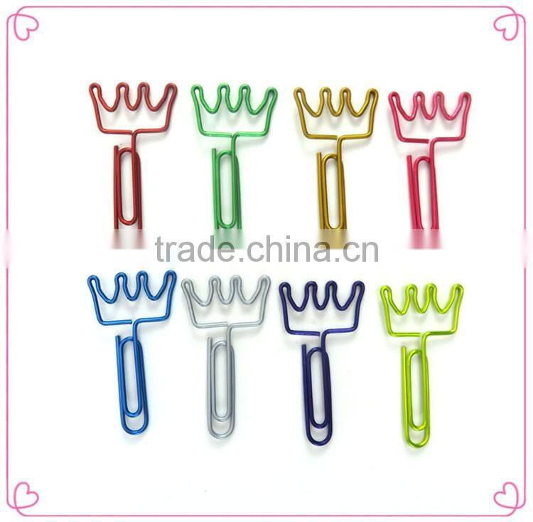 Factory directly assorted colors shapes long metal paper clip gifts