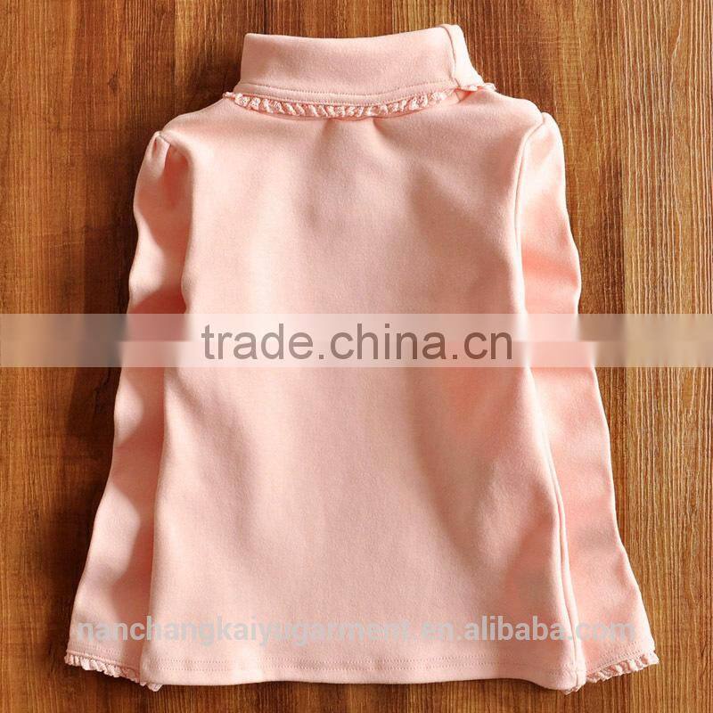 The new kids girls spring and autumn jacket bear solid grounding shirt children baby all-match Long Sleeve Shirt