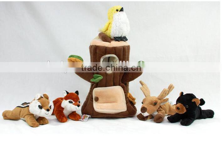 plush pet house toy tree hole plush squeaky pet toy
