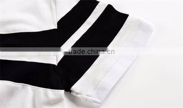 Men's new casual wholesale blank fitted striped polo collar tshirt design