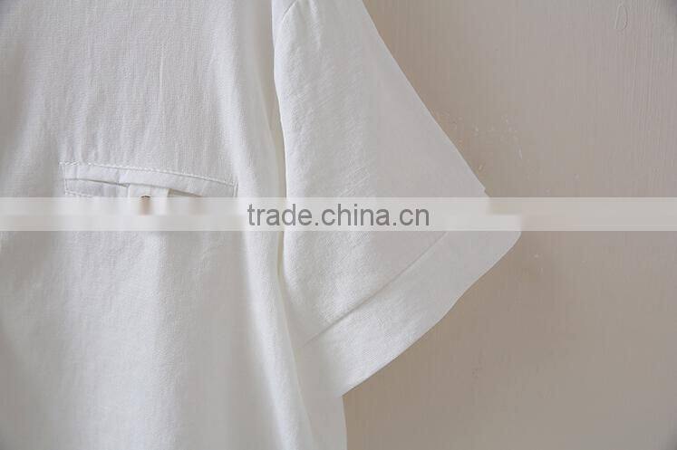 Fashion women cotton linen t shirt