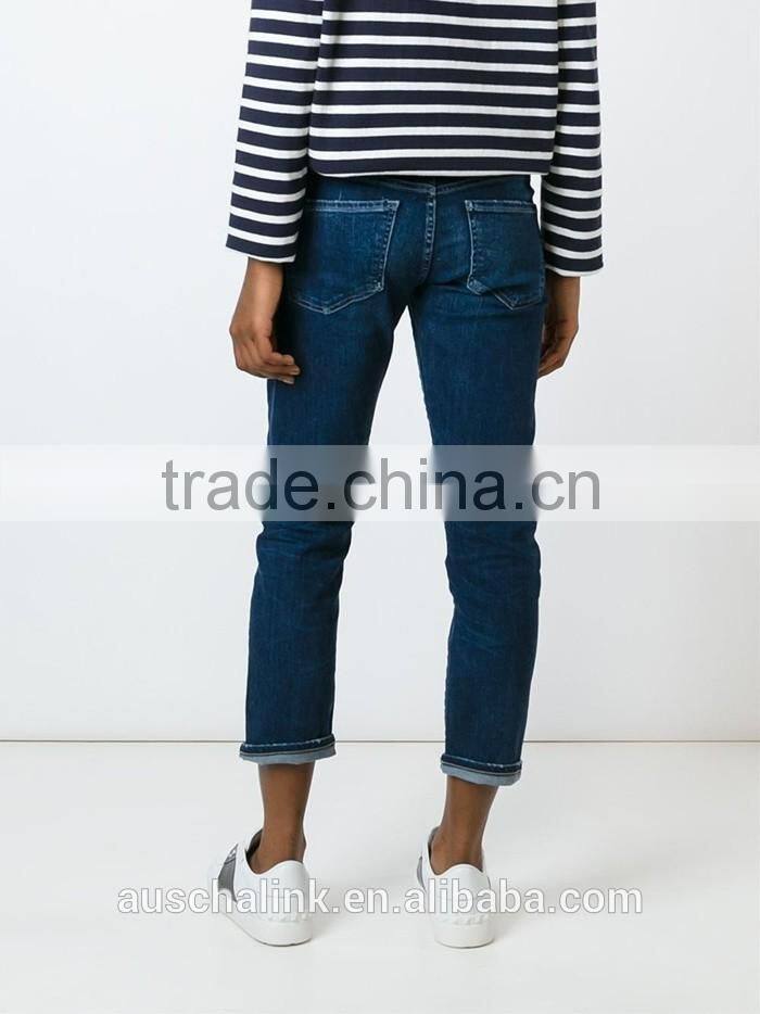 new style ladies slim fit cropped import cheap jeans