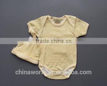 wholesale 2015 striped cotton baby romper baby short sleeve romper