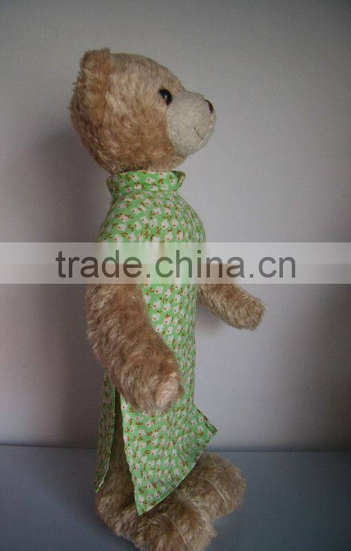 plush bear girl with clothes lovely bear fake fur toys stuffed bear