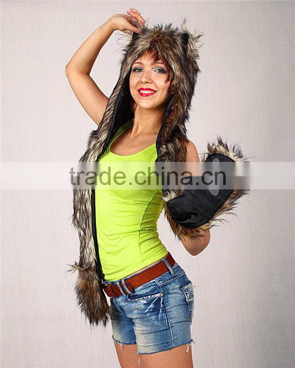 New latest Profession manufactuer animal hood hat gloves for kids