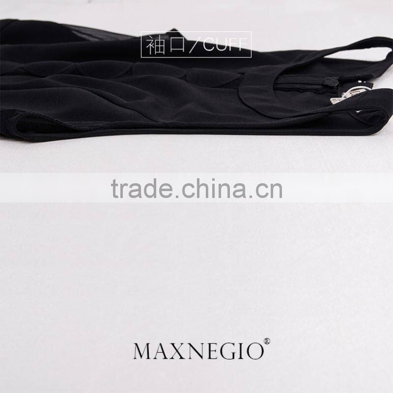 MaxNegio Brand Wholesale Fashion Chiffon 2016 Latest Design Jewel Neck Party Jumpsuit for Ladies