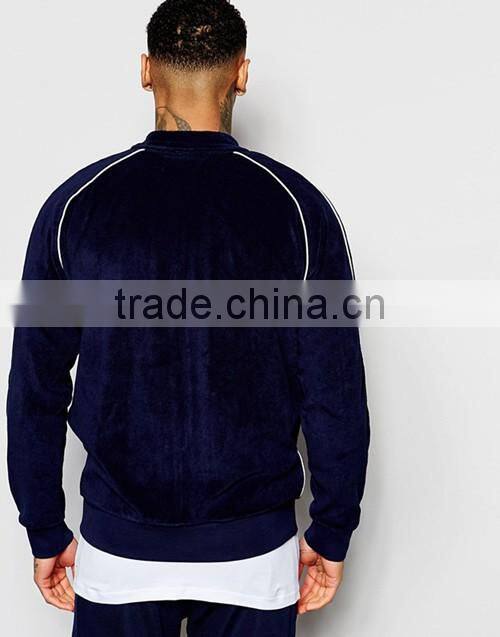 Vintage towelling plain track jacket for men