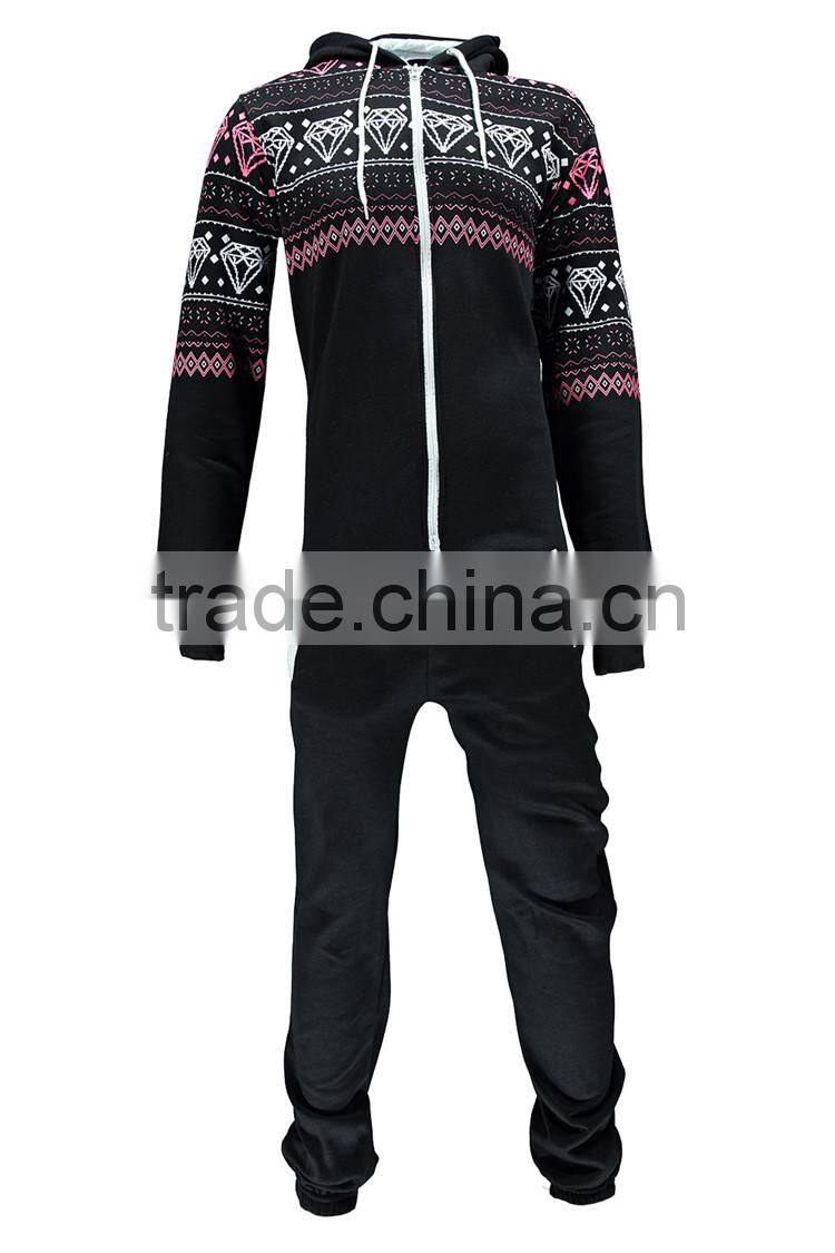 PA0027A diamond printed onesie jumpsuit for men