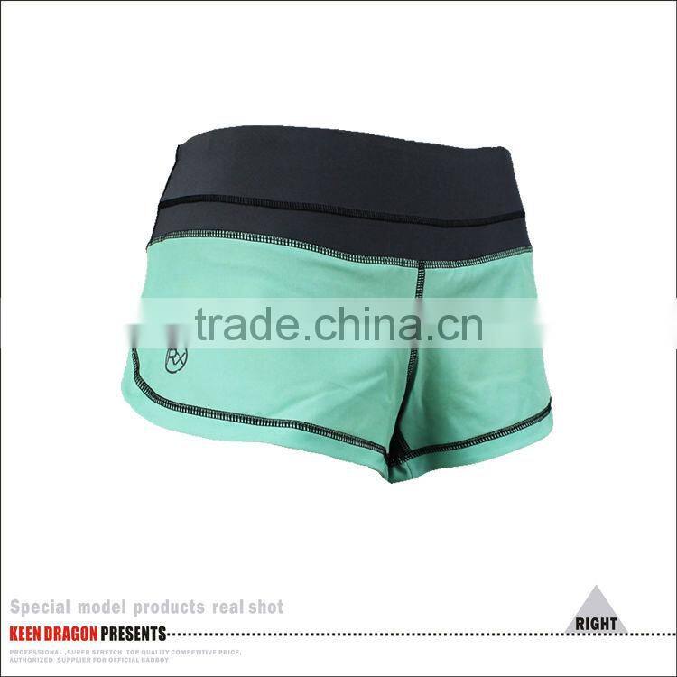 Lady's fashion short 100% polyester blank green female mma shorts