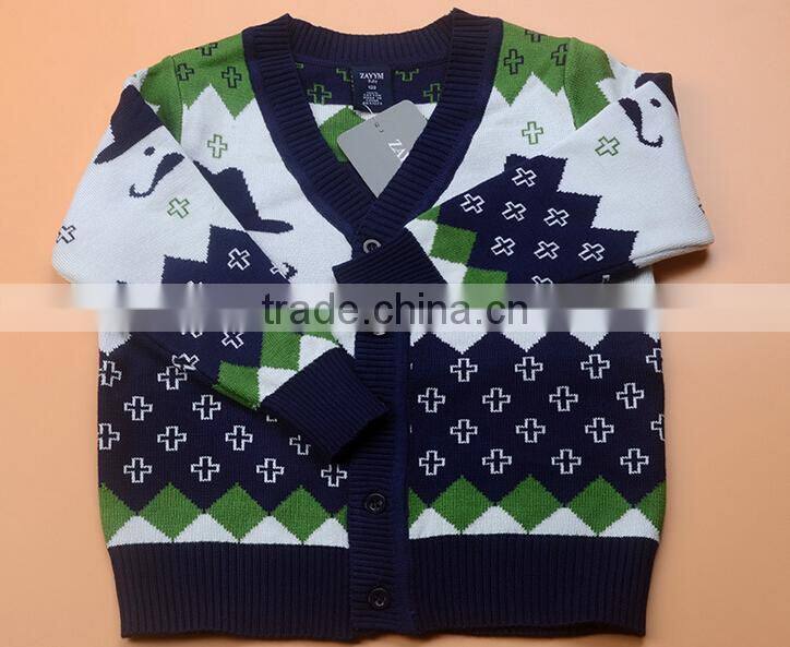 beard moustache button-down kids christmas knit sweater