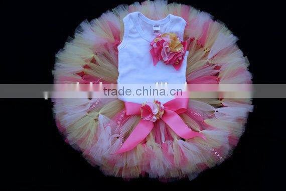 Fashion Baby Girls Party Wear Fluffy TuTu Sets Colorful Tulle TuTu Pettiskirts