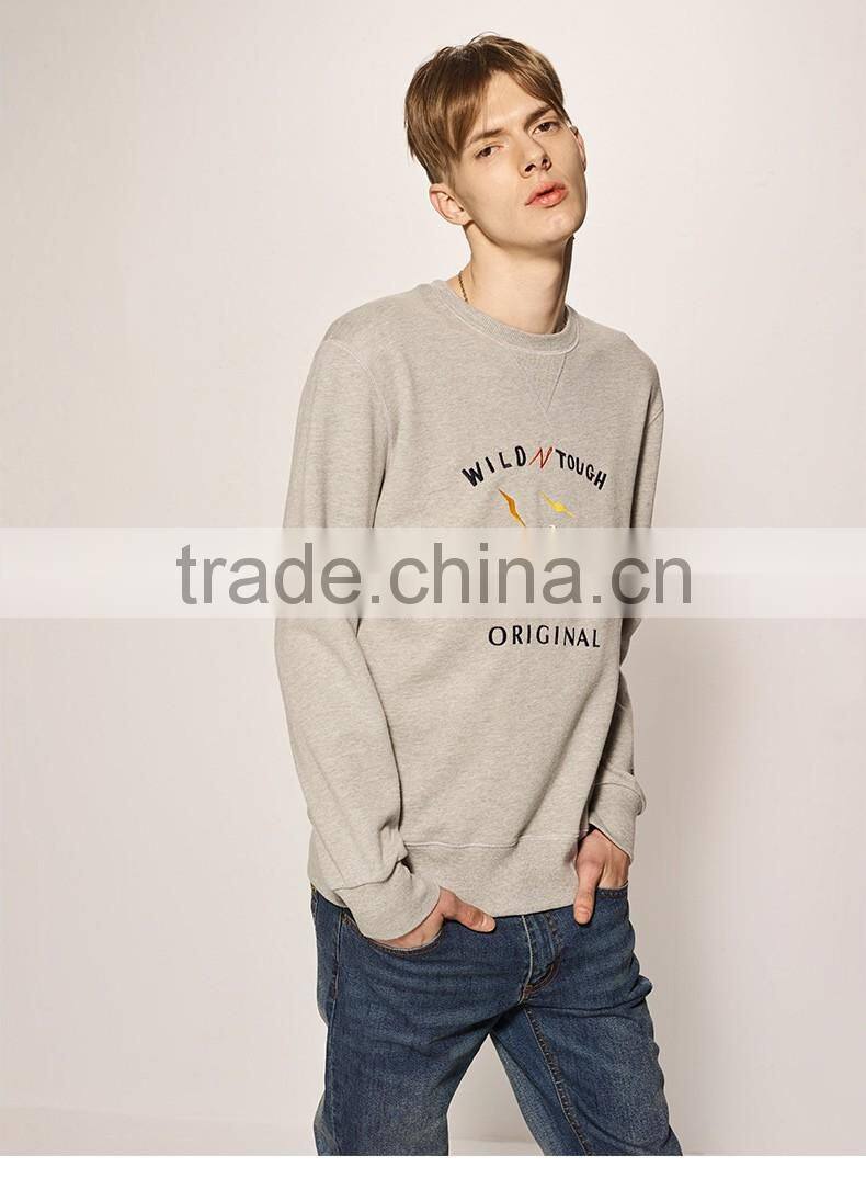 2017 french terry comfort color custom wholesale crewneck pullover no hood sweatshirt