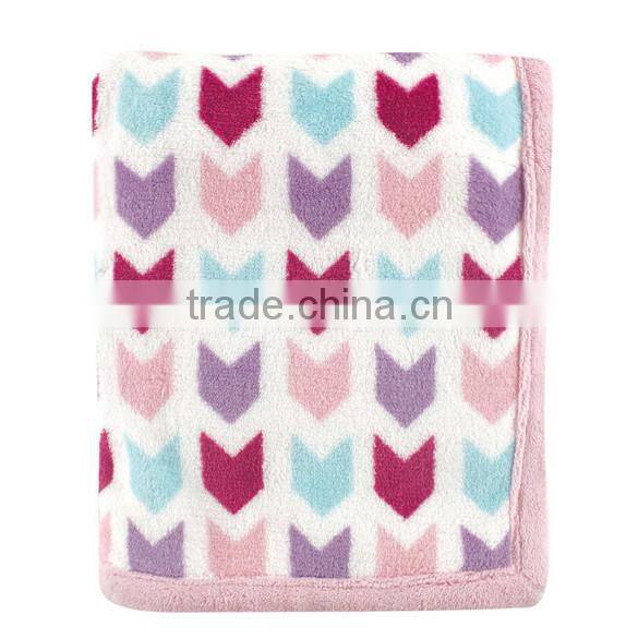 Trade assurance printed custom 100%cotton velour throw baby swaddle blanket