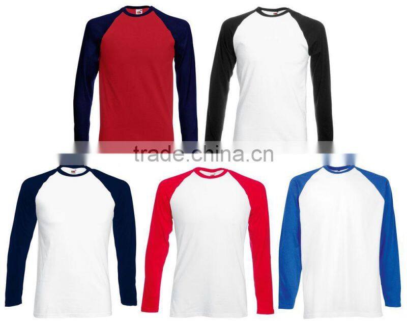 Custom 100% cotton baseball tee shirts