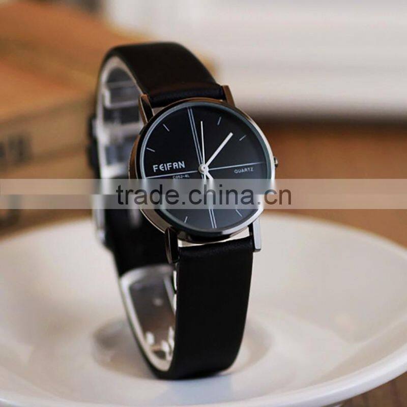 2016 Colorful Geneva Leather Casual Quartz Watch Student Wrist Watch