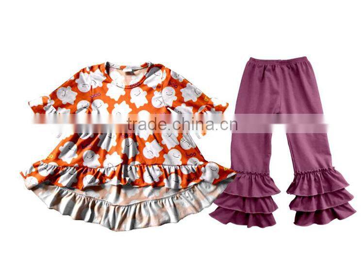 Fashion Baby Halloween Outfit Fall Baby Girls Outfit Girls Stripes Ruffle Pant Outfit Child Clothing Set Kids Clothes