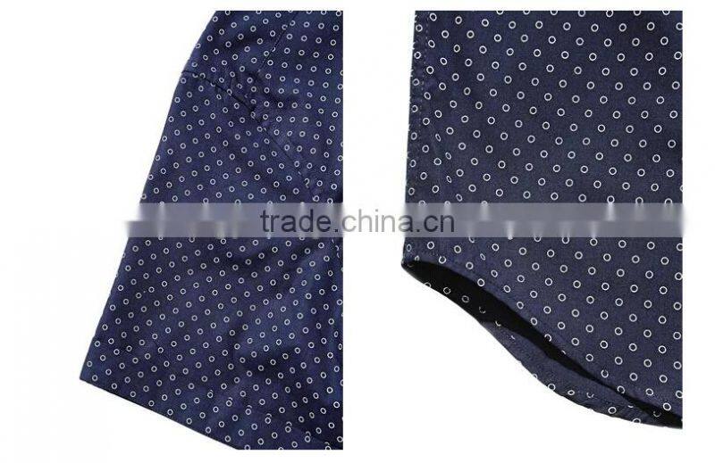 navy donut dotted printed short sleeve cotton shirt
