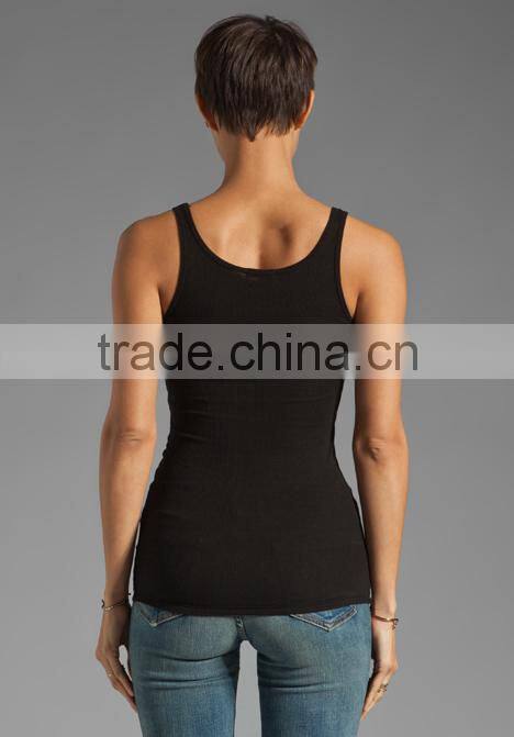 2x1 Ribbed Modal Cotton Tank Tops in Black
