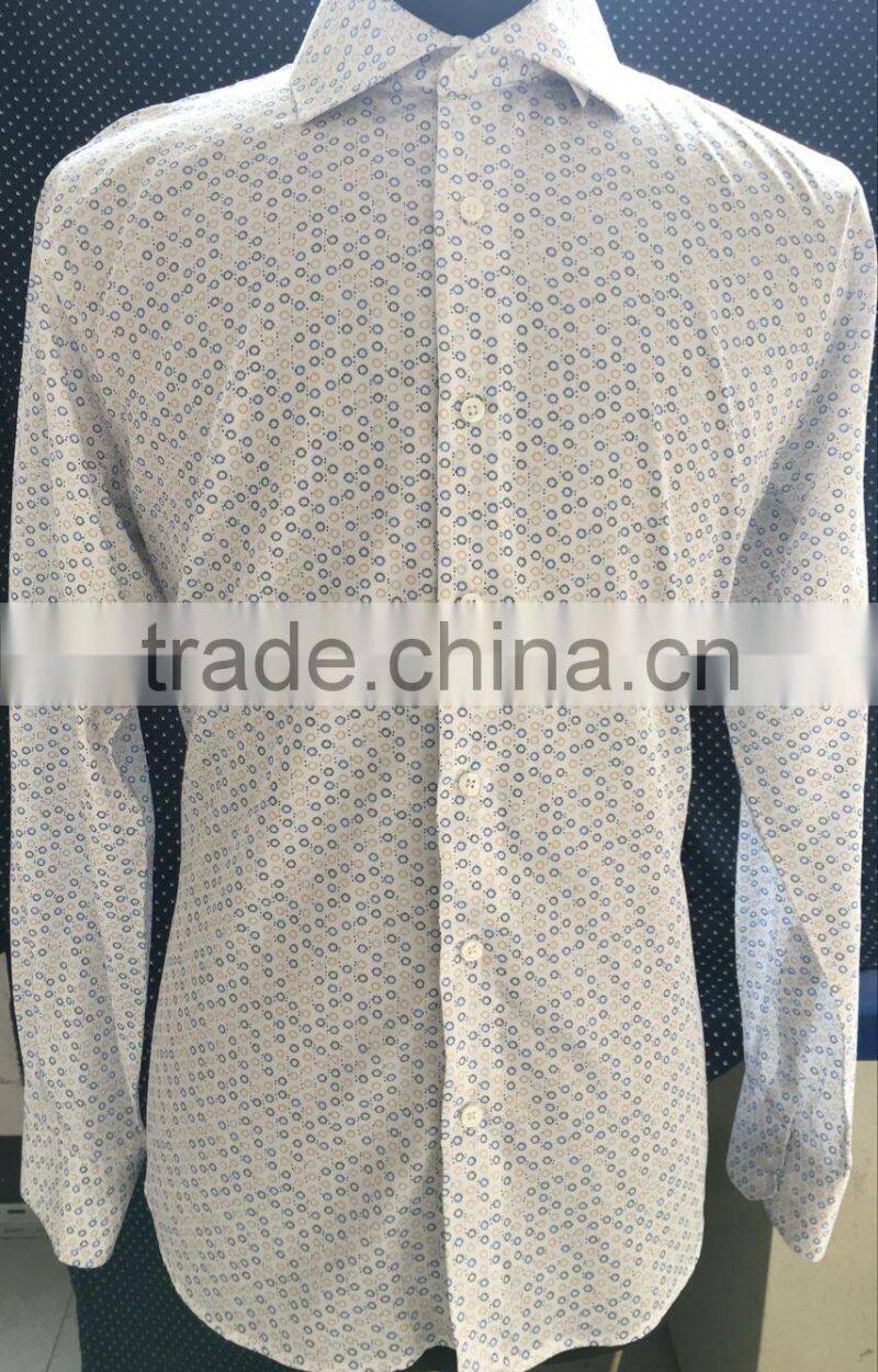 2017 Spring New cutaway collar floral casual shirts