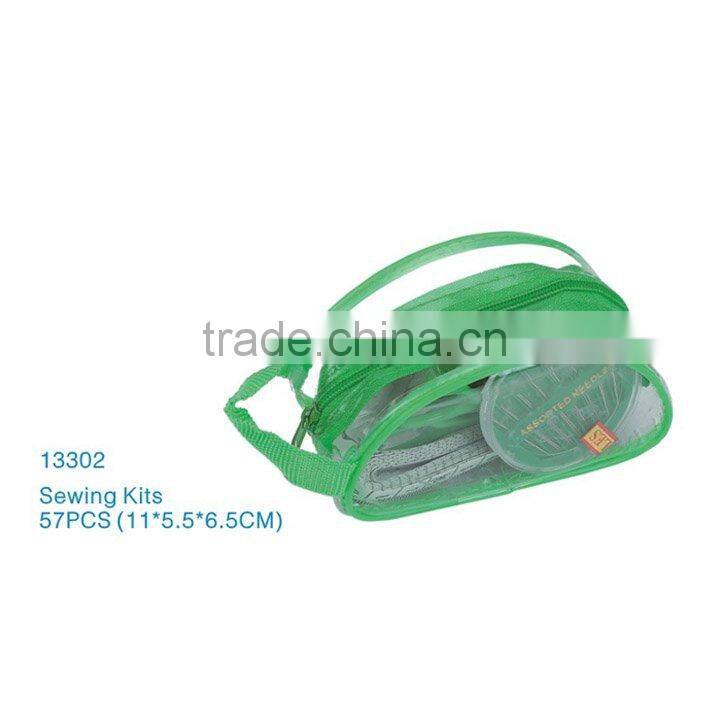 D&D pvc zipper pouch sewing kit bag with sewing accessories 57pcs