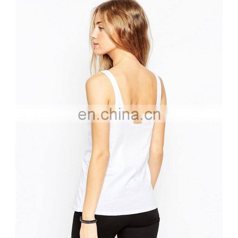 2017 Casual 100 Cotton White Color Tank Top Manufacturer
