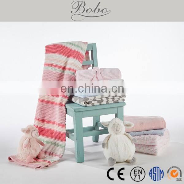 Good packaging Knitted kids blanket gifts