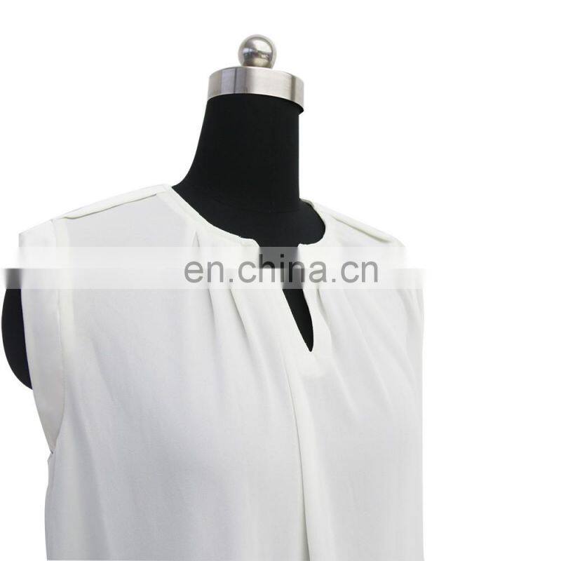 women hot summer casual cheap sleeveless chiffon tank top blouse