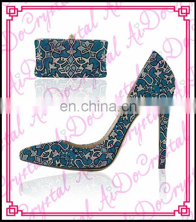 Aidocrystal sexy T strap thin heel green color pointed toe ladies high heel pumps shoes made in China