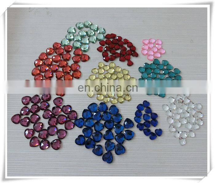 Factory Direct Sale Heart Faceted Flat Back glass gemstone