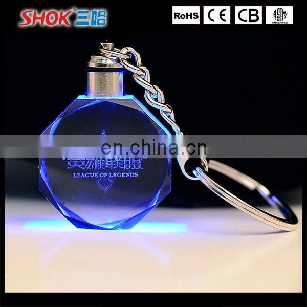 Wholesale promotional gifts cheap custom led crystal keychain