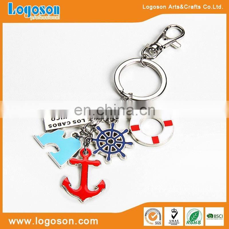 Newest casting Coconut tree Dophine Starfish key chain pendant