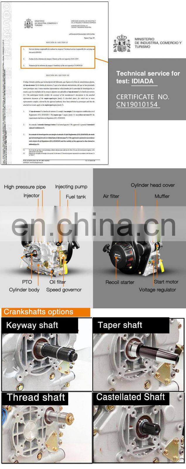 Air-cooled 4 Stroke single cylinder diesel engine
