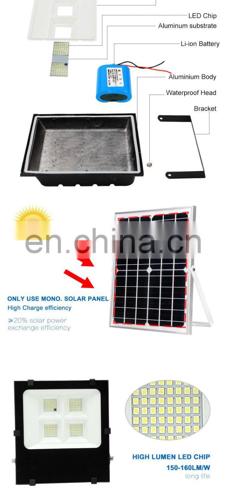 led floodlight housing ISO certification factory BIS CE 50cm arm for flood light stadium light led flood