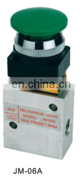 GOGO ATC 3 way air Manual Mechanical control valve hand valve pneumatic 1/4 inch JM-06A Spring reset type with plat round button