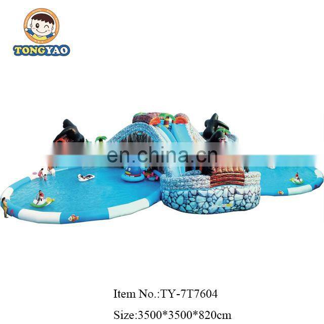 Large floating inflatable park, outdpoor swimming pool inflatable equipment