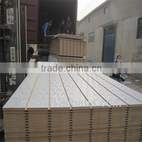 JIDA 15*1220*2440mm Wood Grain Mdf Slatwall Panels Plastic Profile Aluminium Profile