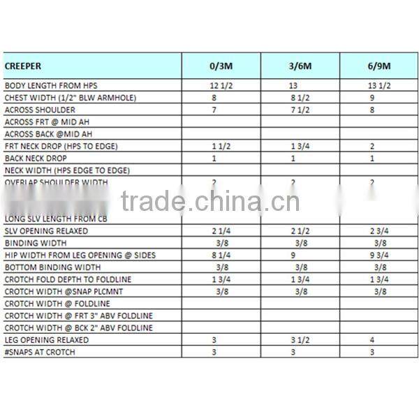 High Quality custom cotton babies clothes for baby