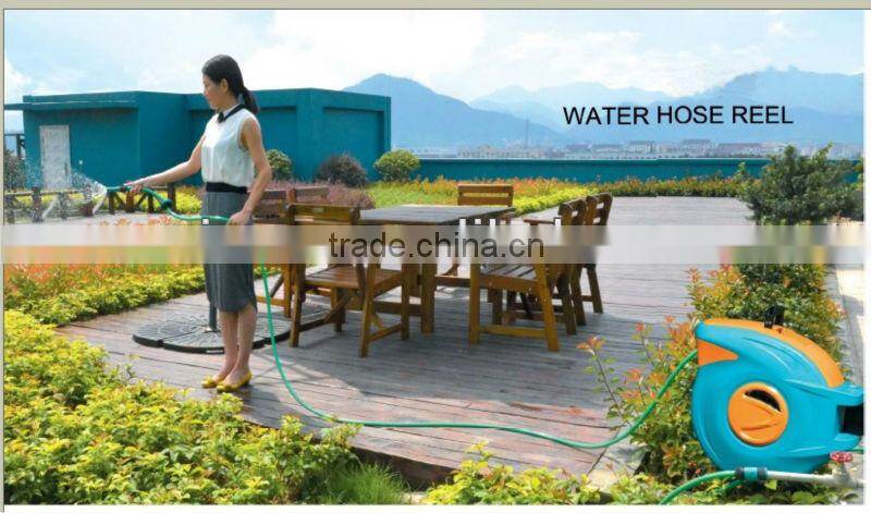 (73564) retractable automatic garden plastic case hand crank hose reel