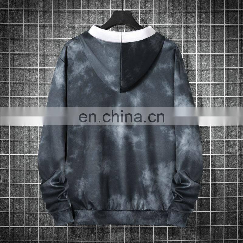 Customized plus size retro tie-dye T-shirt star gradient hooded sweater